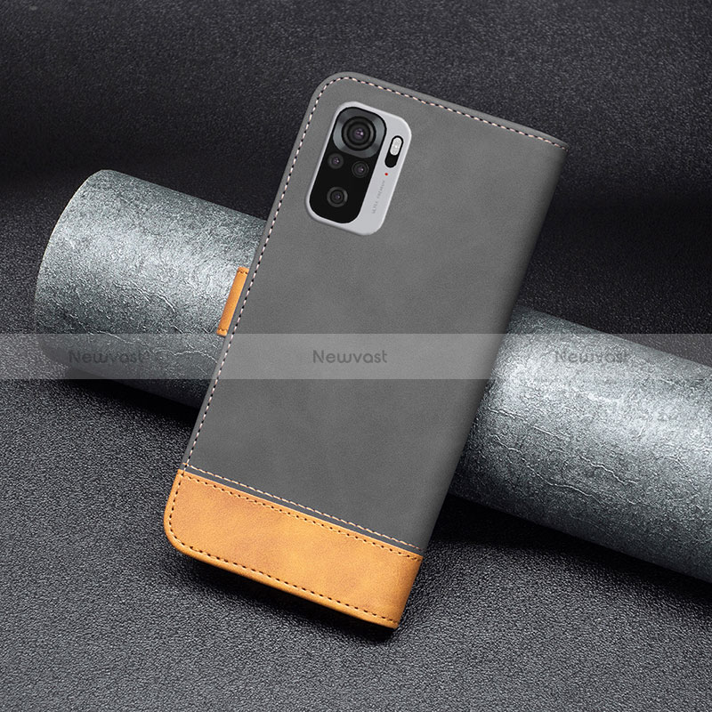 Leather Case Stands Flip Cover Holder B02F for Xiaomi Poco M5S