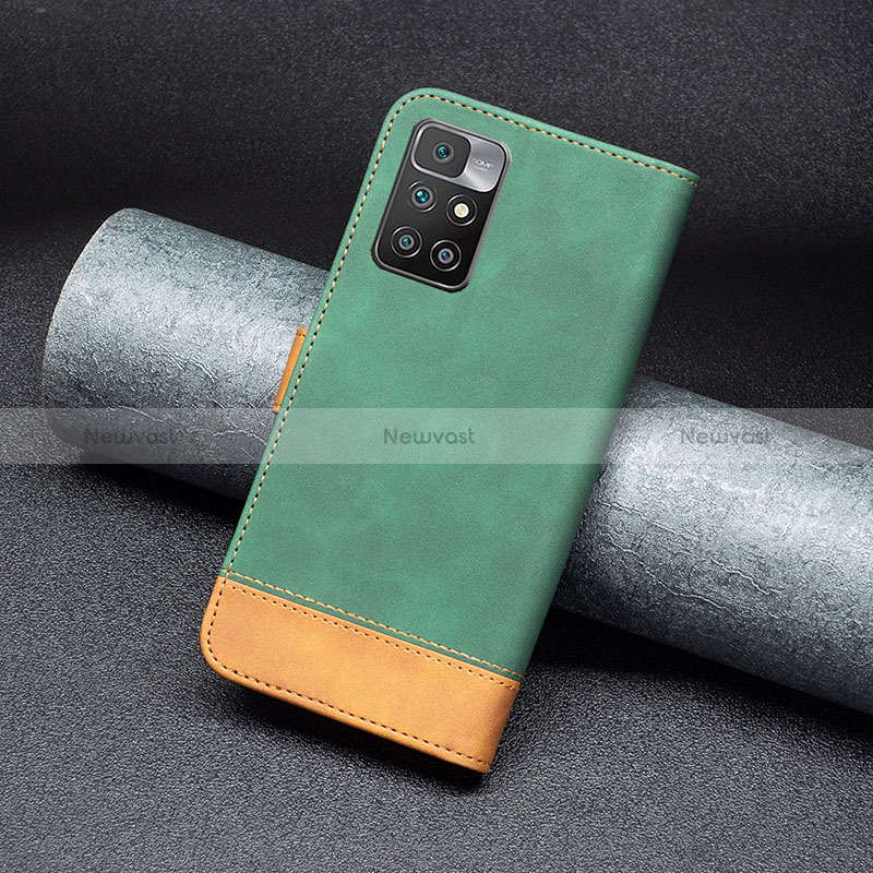 Leather Case Stands Flip Cover Holder B02F for Xiaomi Redmi 10 (2022)