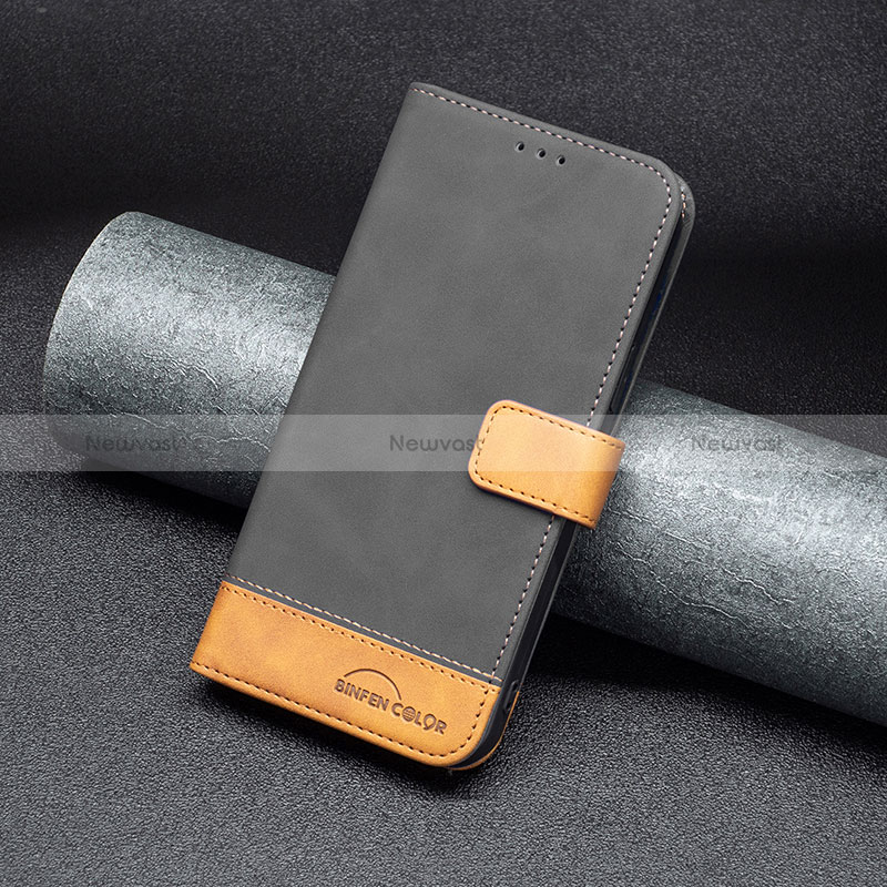 Leather Case Stands Flip Cover Holder B02F for Xiaomi Redmi 10 Power