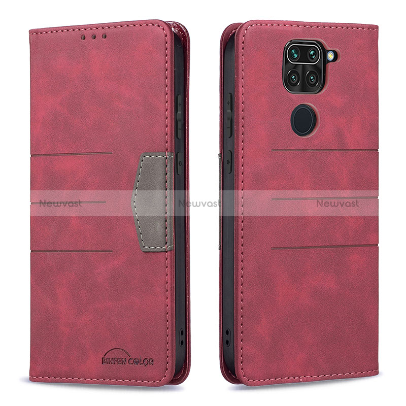 Leather Case Stands Flip Cover Holder B02F for Xiaomi Redmi Note 9