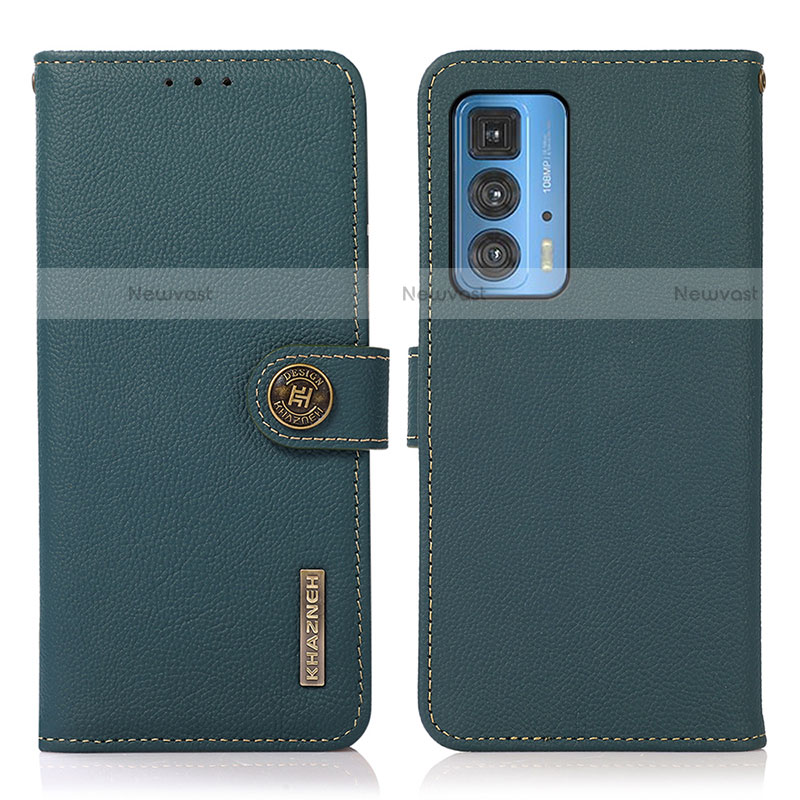 Leather Case Stands Flip Cover Holder B02H for Motorola Moto Edge S Pro 5G Green