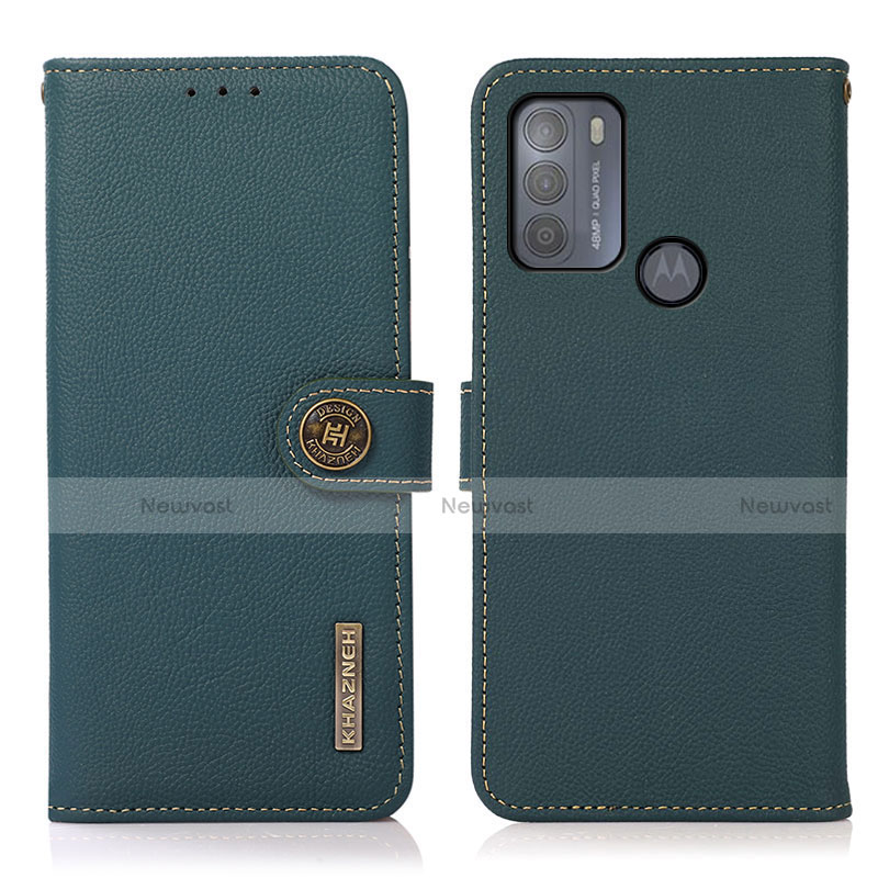 Leather Case Stands Flip Cover Holder B02H for Motorola Moto G50