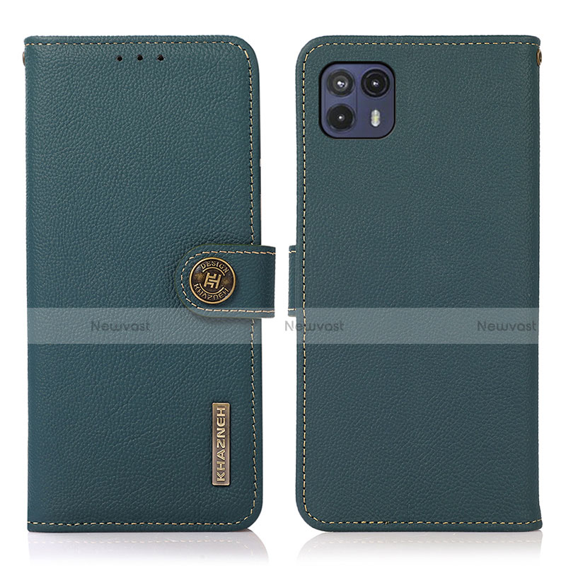 Leather Case Stands Flip Cover Holder B02H for Motorola Moto G50 5G Green