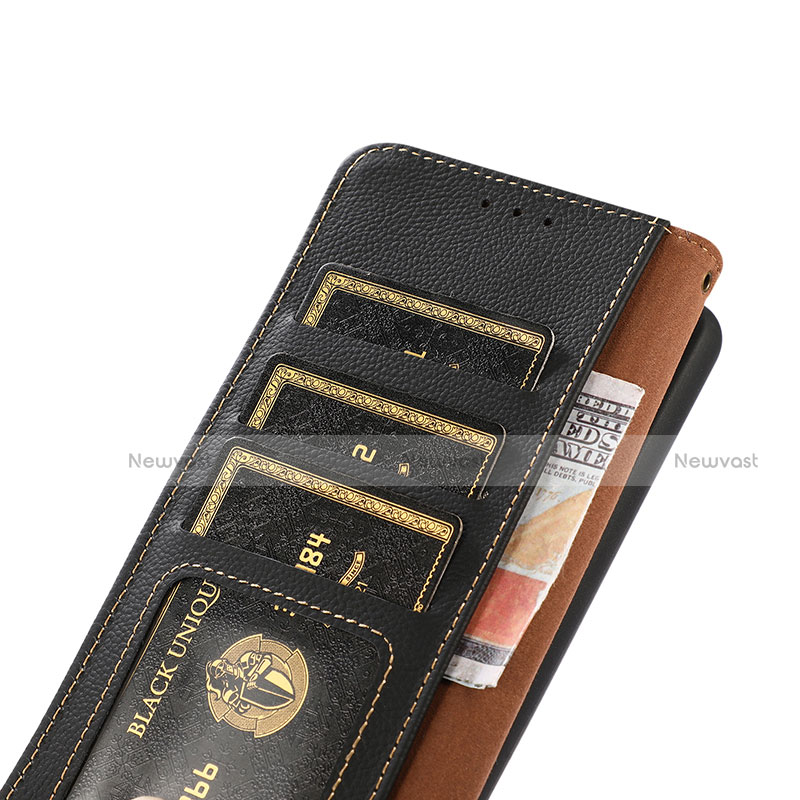 Leather Case Stands Flip Cover Holder B02H for Motorola Moto G60