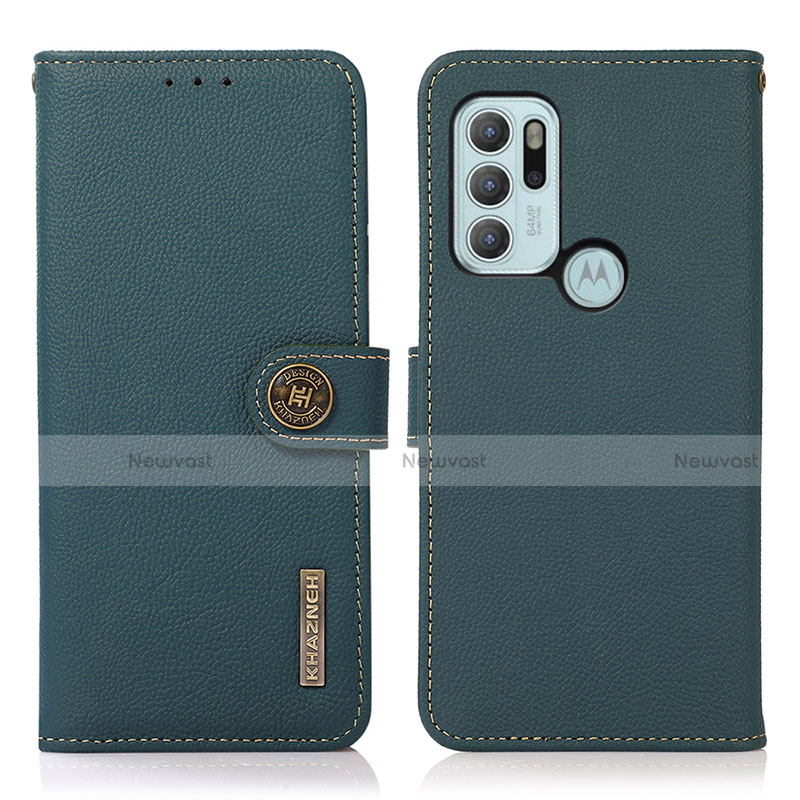 Leather Case Stands Flip Cover Holder B02H for Motorola Moto G60s