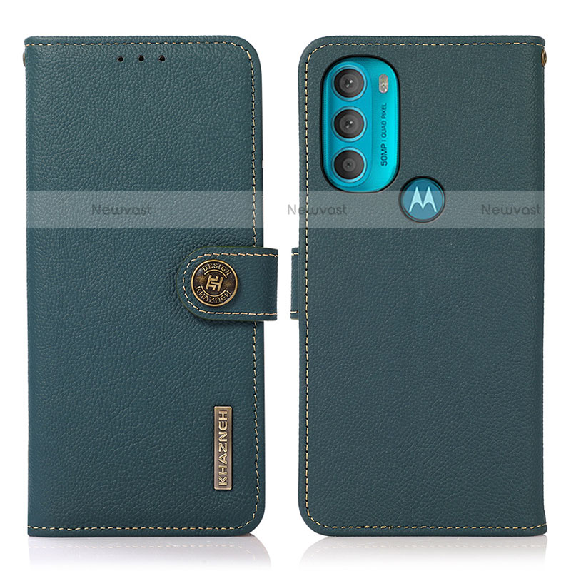 Leather Case Stands Flip Cover Holder B02H for Motorola Moto G71 5G