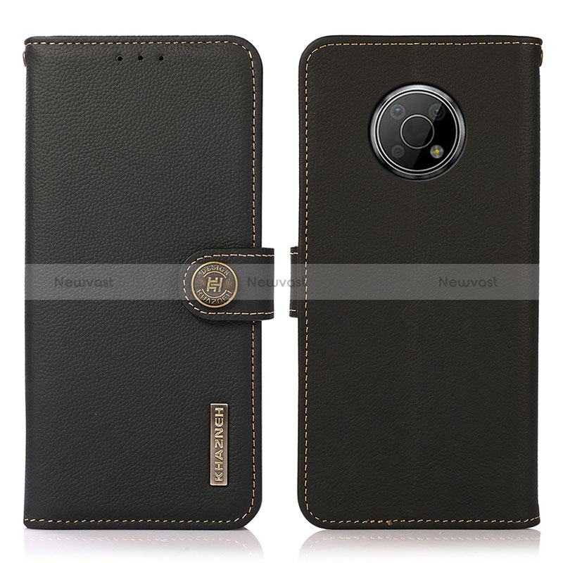 Leather Case Stands Flip Cover Holder B02H for Nokia G300 5G Black