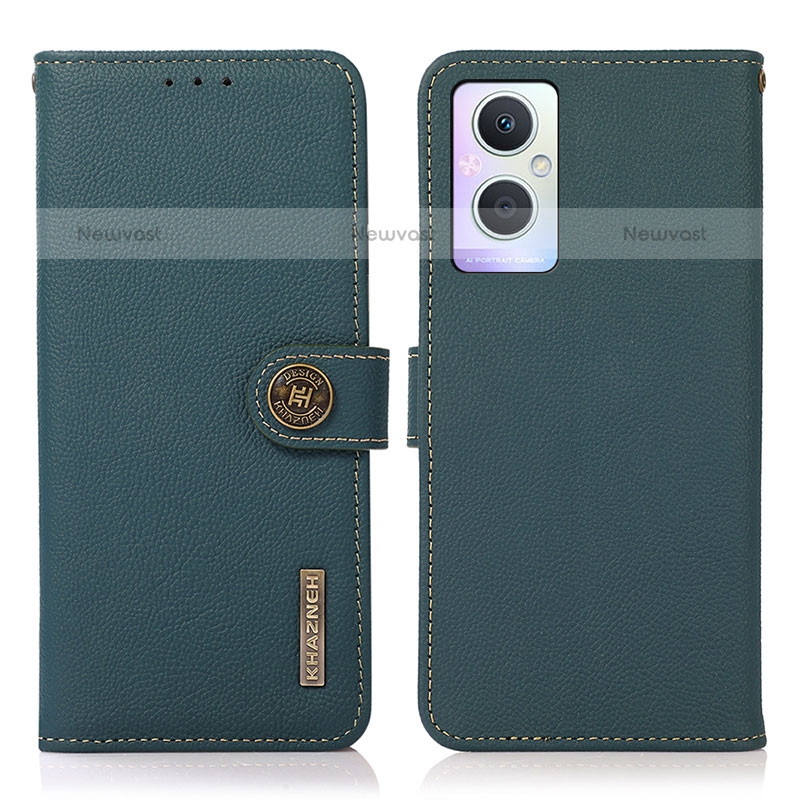 Leather Case Stands Flip Cover Holder B02H for OnePlus Nord N20 5G Green