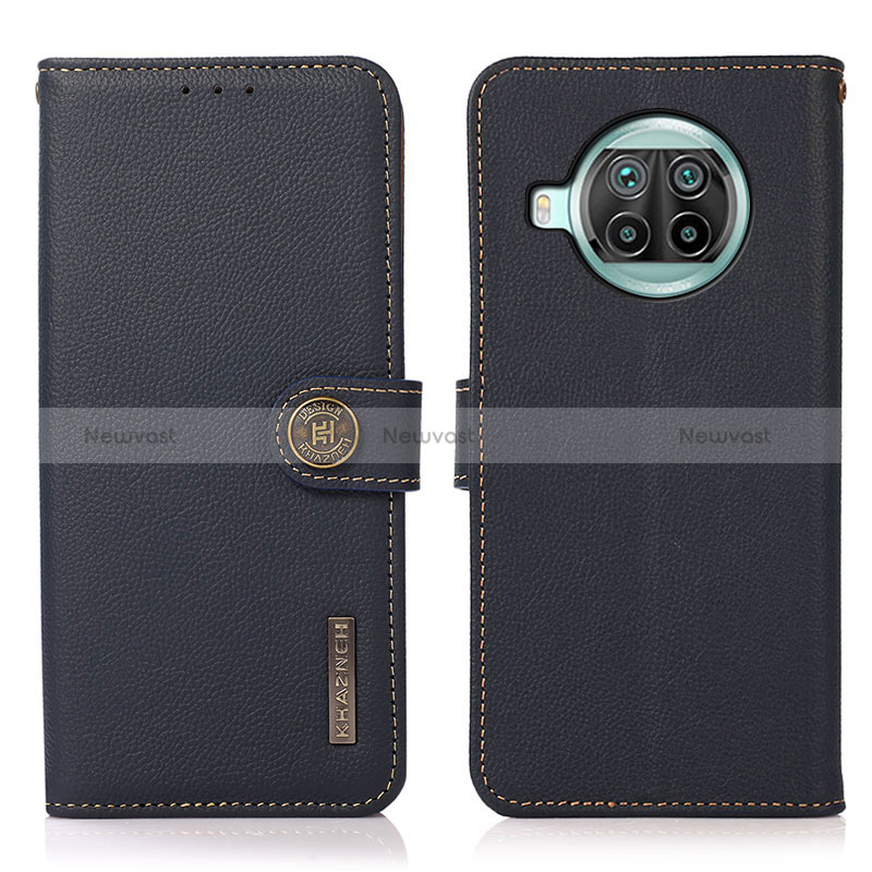 Leather Case Stands Flip Cover Holder B02H for Xiaomi Mi 10i 5G Blue