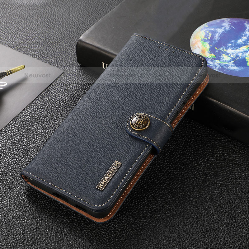 Leather Case Stands Flip Cover Holder B02H for Xiaomi Mi 12S Ultra 5G Blue