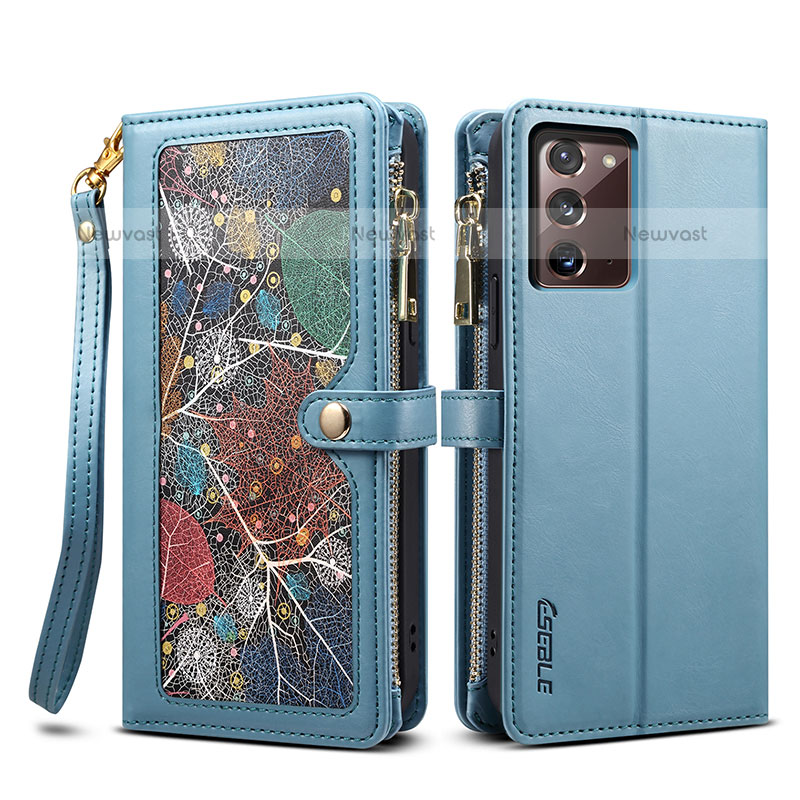 Leather Case Stands Flip Cover Holder B02S for Samsung Galaxy Note 20 5G