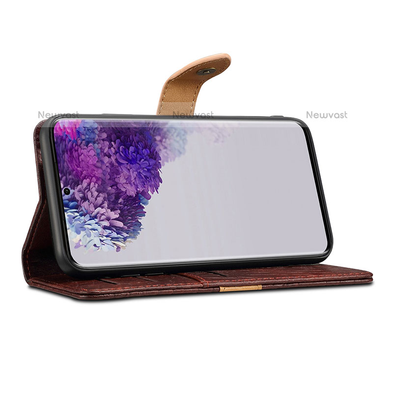 Leather Case Stands Flip Cover Holder B02S for Samsung Galaxy S20 Ultra 5G