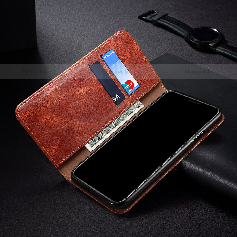 Leather Case Stands Flip Cover Holder B02S for Samsung Galaxy S22 Ultra 5G