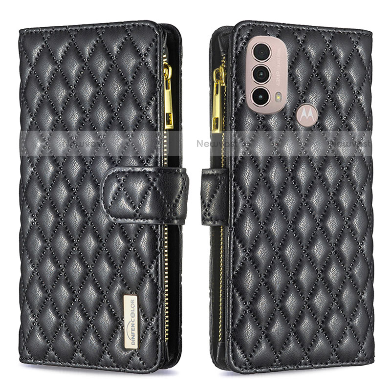 Leather Case Stands Flip Cover Holder B03F for Motorola Moto E20