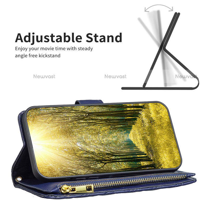 Leather Case Stands Flip Cover Holder B03F for Motorola Moto G71 5G