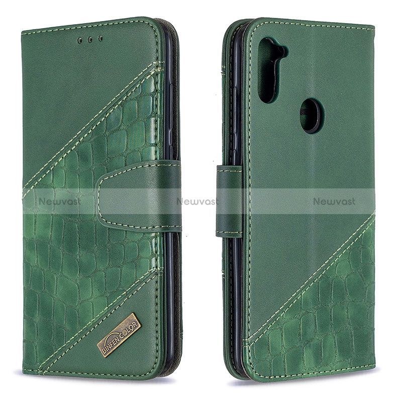Leather Case Stands Flip Cover Holder B03F for Samsung Galaxy A11