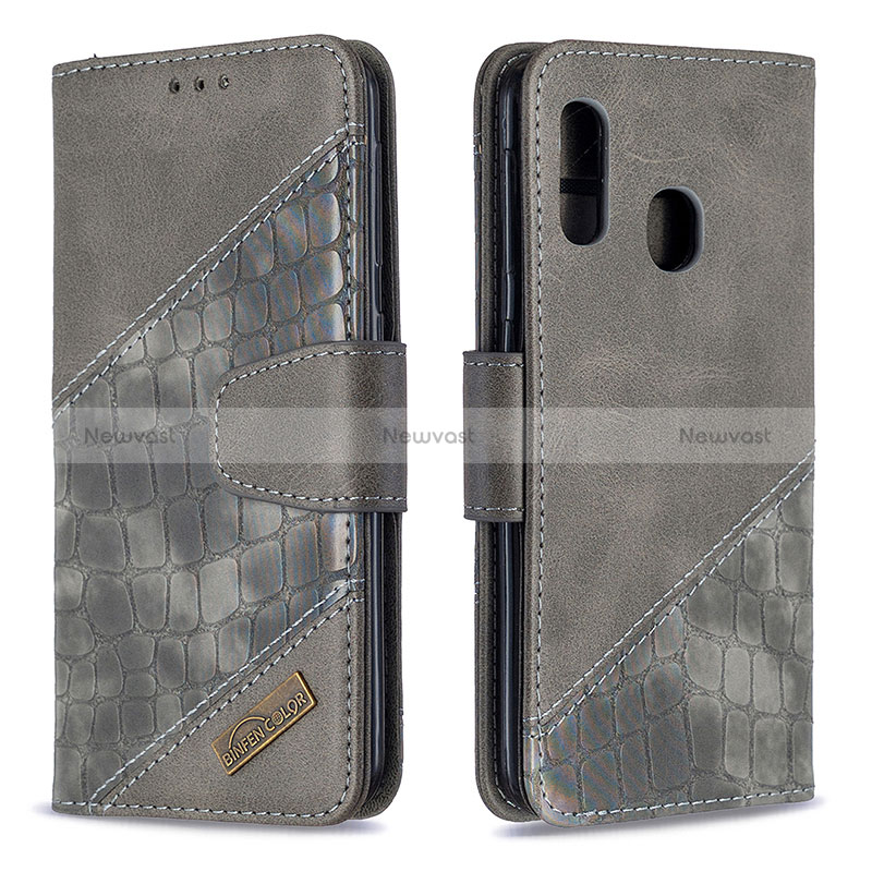 Leather Case Stands Flip Cover Holder B03F for Samsung Galaxy A20e