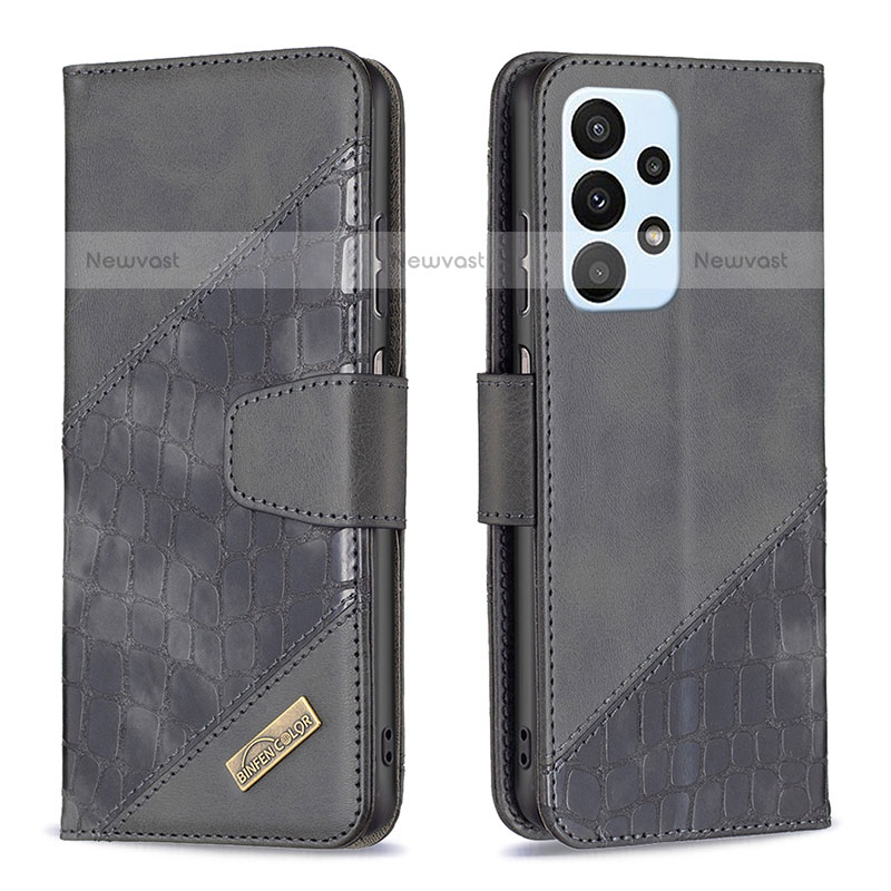 Leather Case Stands Flip Cover Holder B03F for Samsung Galaxy A23 5G