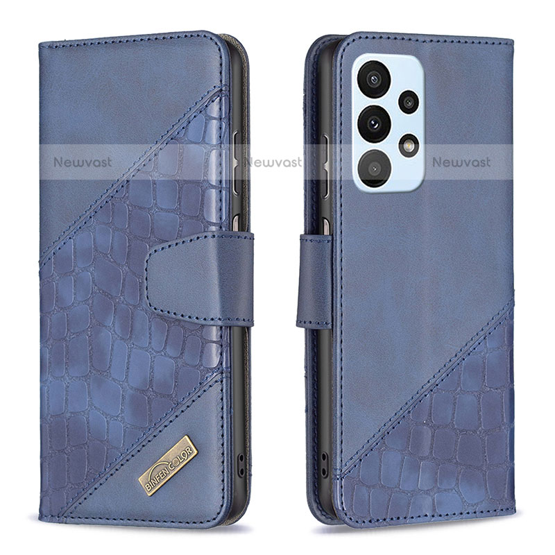 Leather Case Stands Flip Cover Holder B03F for Samsung Galaxy A23 5G