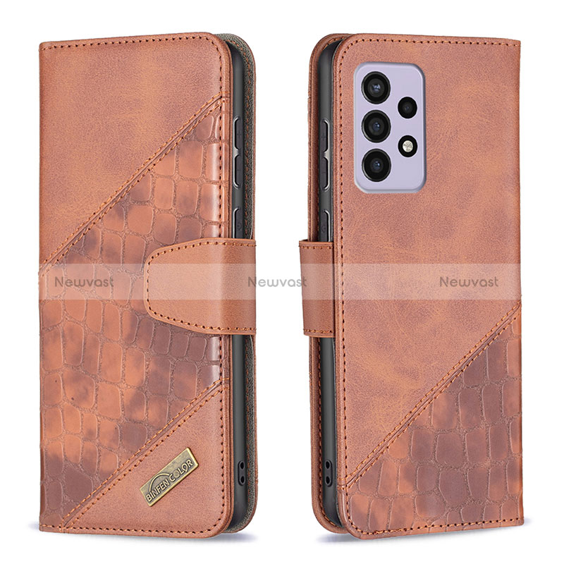 Leather Case Stands Flip Cover Holder B03F for Samsung Galaxy A33 5G