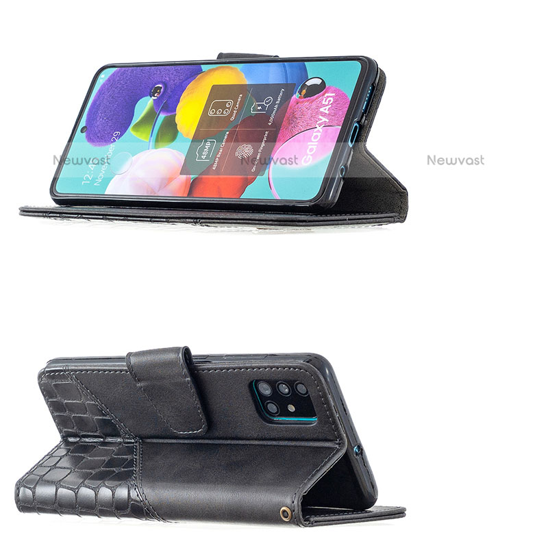 Leather Case Stands Flip Cover Holder B03F for Samsung Galaxy A51 4G