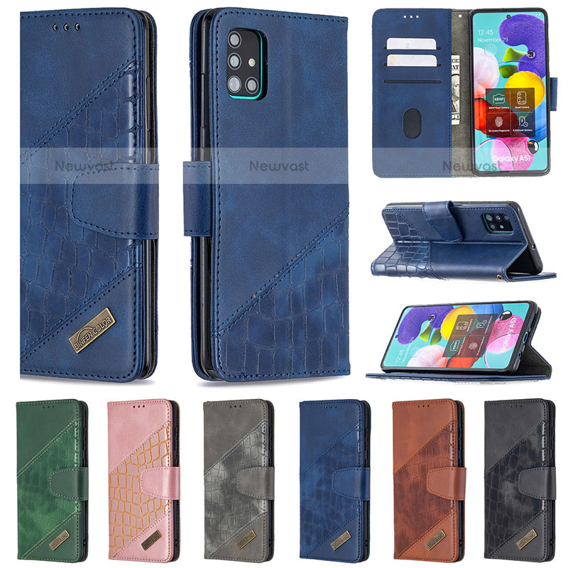 Leather Case Stands Flip Cover Holder B03F for Samsung Galaxy A51 4G