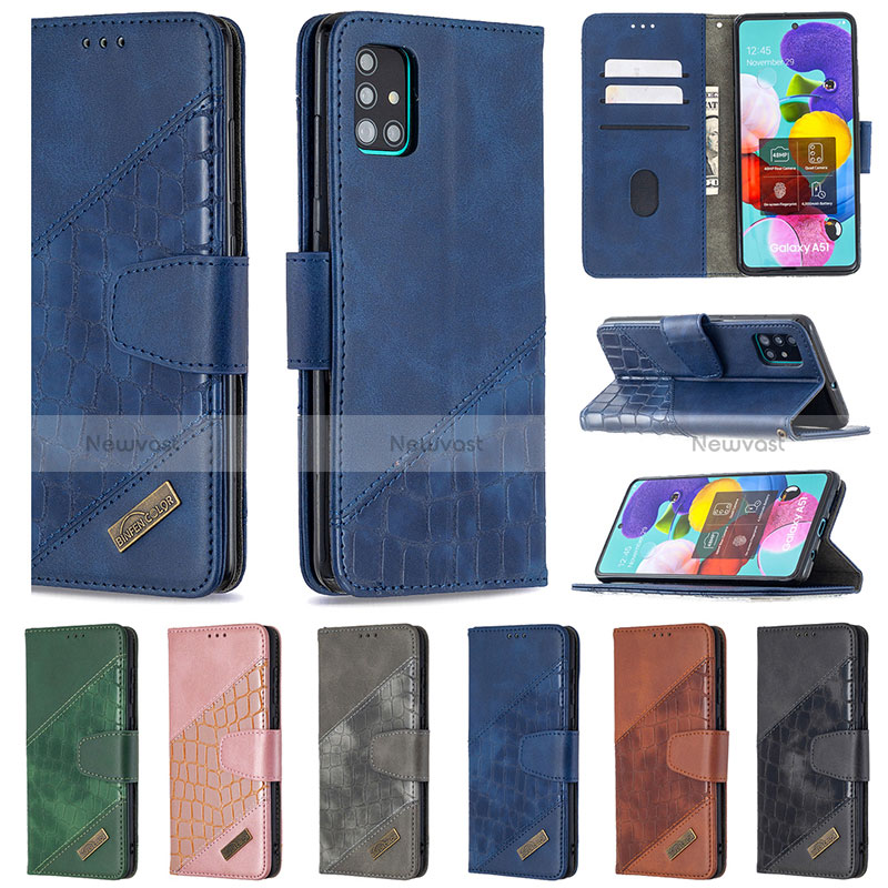 Leather Case Stands Flip Cover Holder B03F for Samsung Galaxy A51 5G