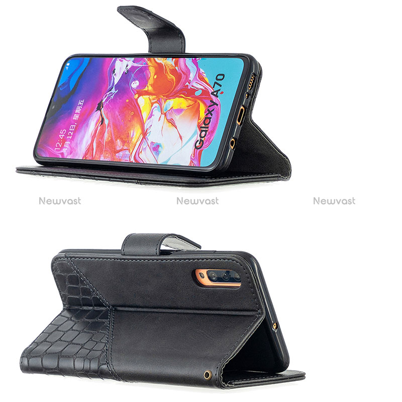 Leather Case Stands Flip Cover Holder B03F for Samsung Galaxy A70