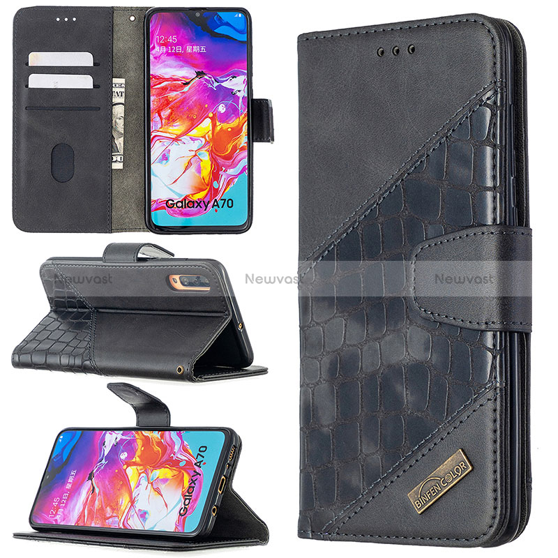 Leather Case Stands Flip Cover Holder B03F for Samsung Galaxy A70