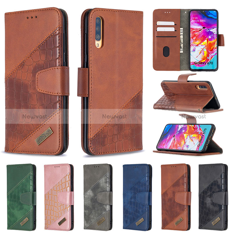 Leather Case Stands Flip Cover Holder B03F for Samsung Galaxy A70S