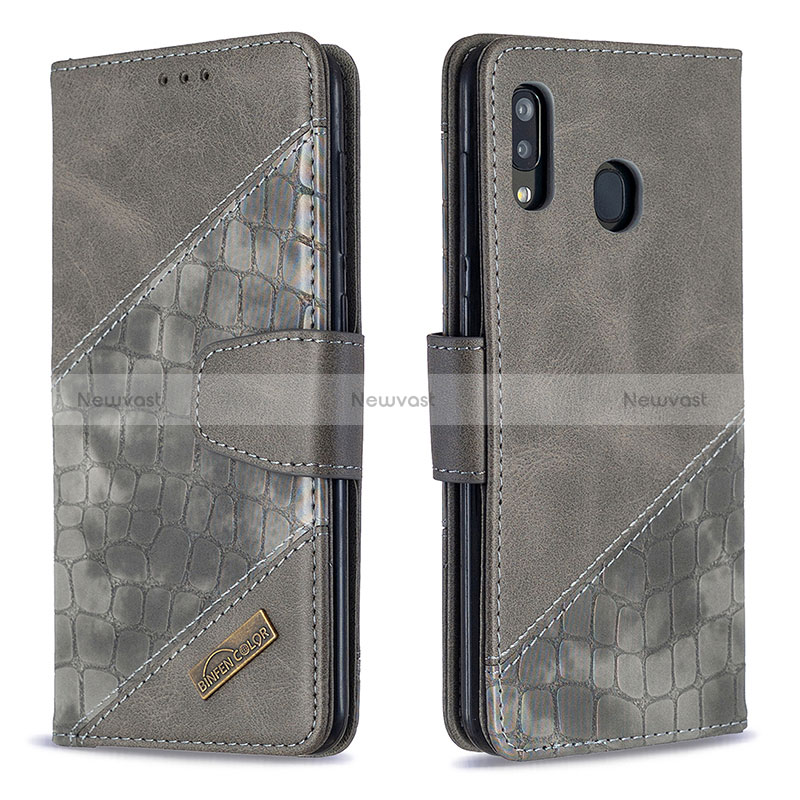 Leather Case Stands Flip Cover Holder B03F for Samsung Galaxy M10S