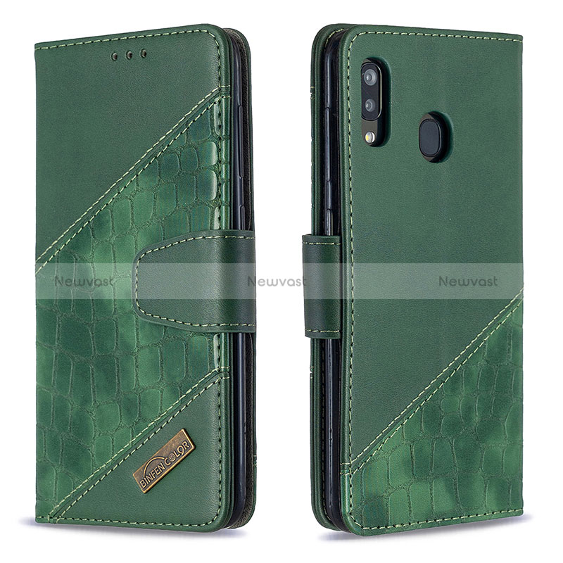 Leather Case Stands Flip Cover Holder B03F for Samsung Galaxy M10S