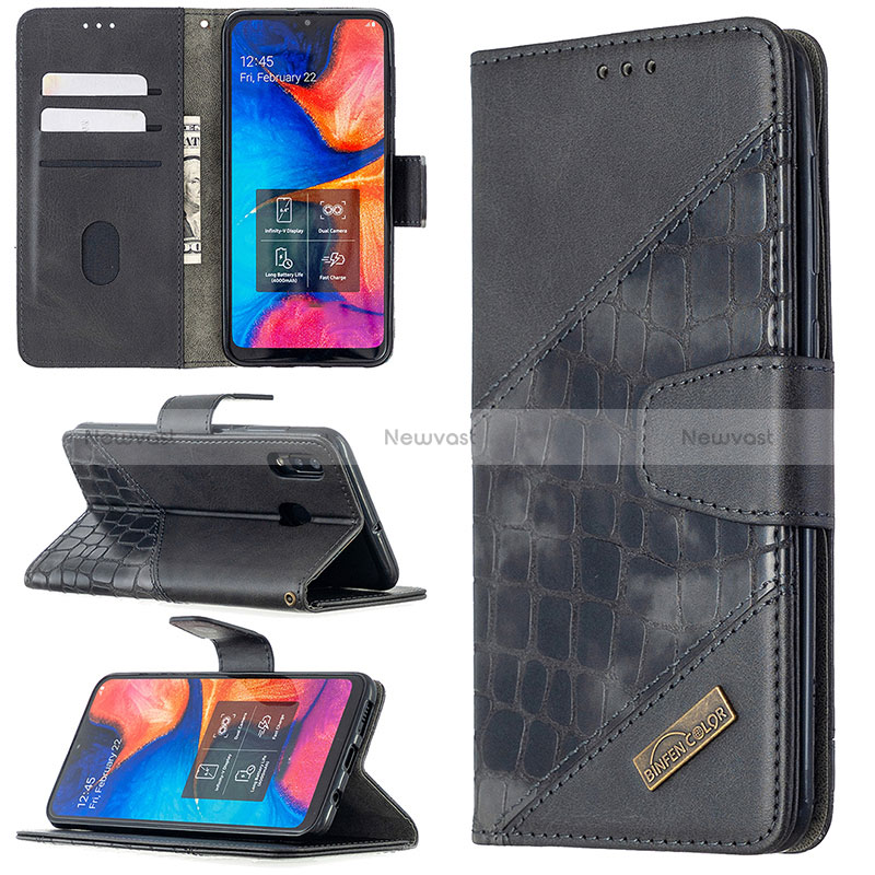 Leather Case Stands Flip Cover Holder B03F for Samsung Galaxy M10S