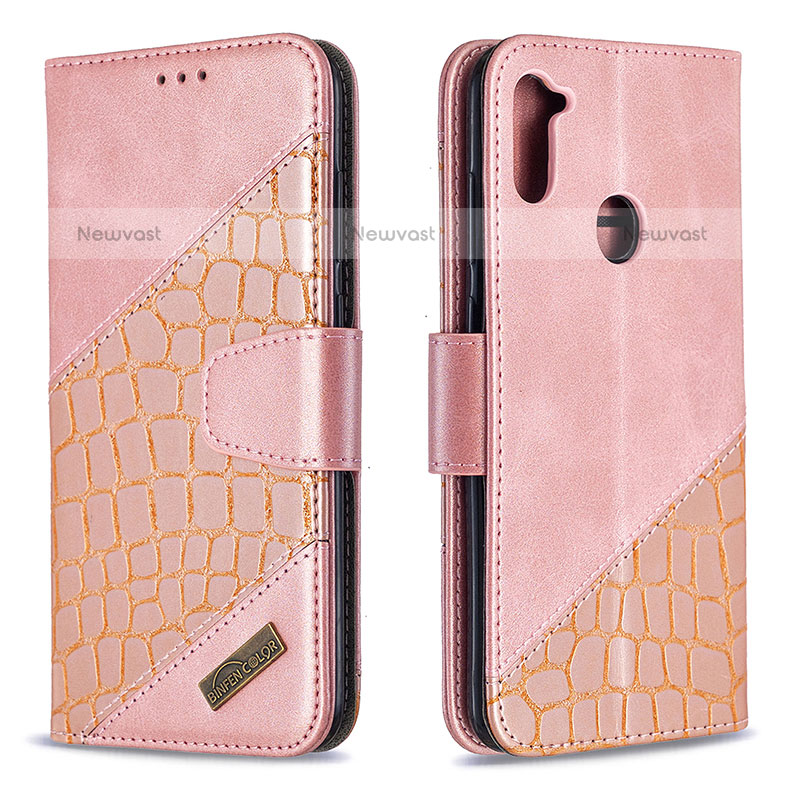 Leather Case Stands Flip Cover Holder B03F for Samsung Galaxy M11