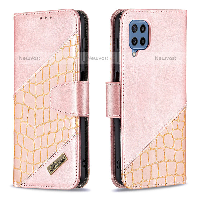 Leather Case Stands Flip Cover Holder B03F for Samsung Galaxy M32 4G
