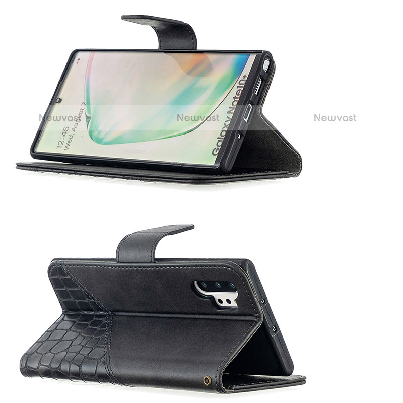 Leather Case Stands Flip Cover Holder B03F for Samsung Galaxy Note 10 Plus 5G