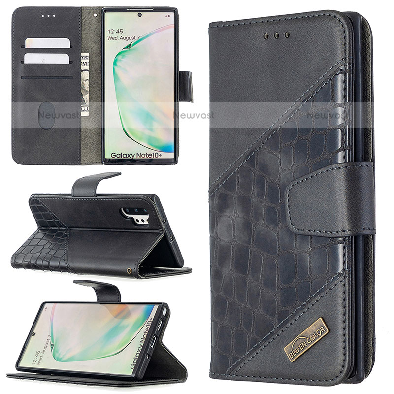 Leather Case Stands Flip Cover Holder B03F for Samsung Galaxy Note 10 Plus 5G