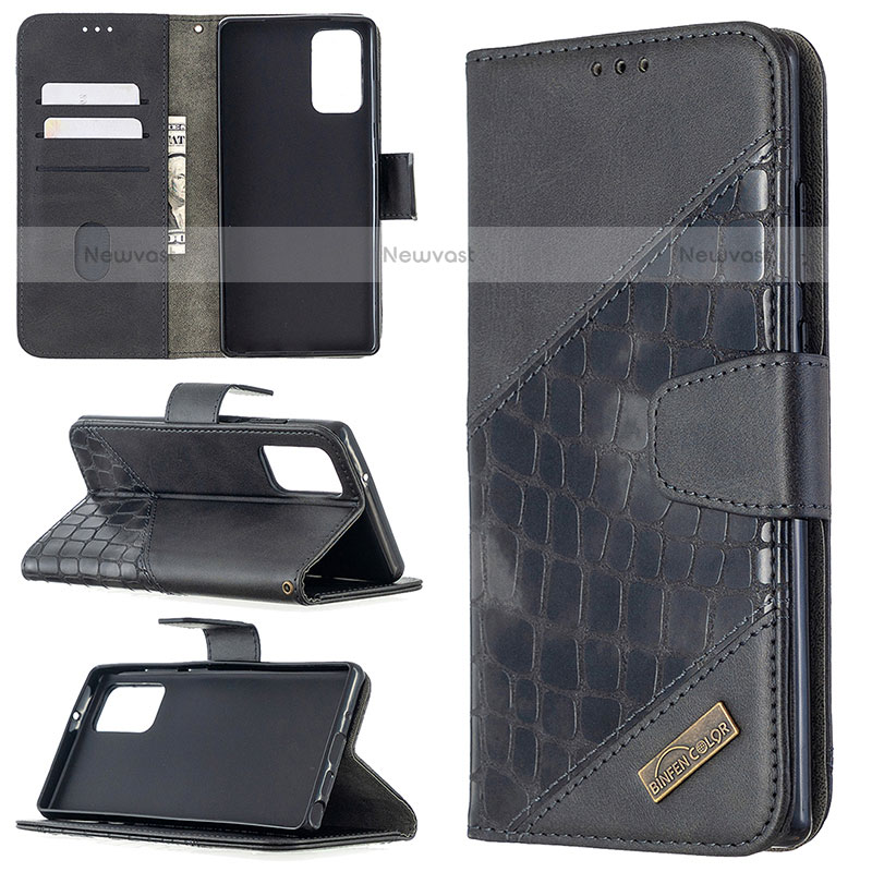 Leather Case Stands Flip Cover Holder B03F for Samsung Galaxy Note 20 5G