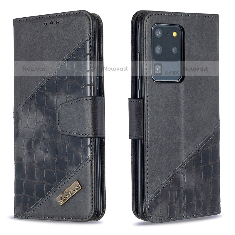 Leather Case Stands Flip Cover Holder B03F for Samsung Galaxy S20 Ultra 5G