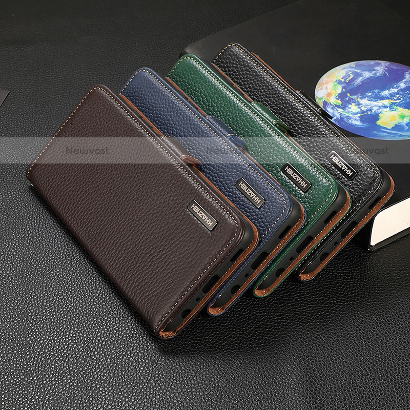 Leather Case Stands Flip Cover Holder B03H for Motorola Moto E40