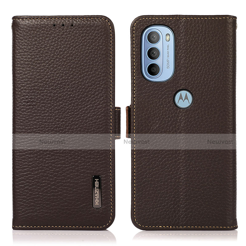 Leather Case Stands Flip Cover Holder B03H for Motorola Moto G41