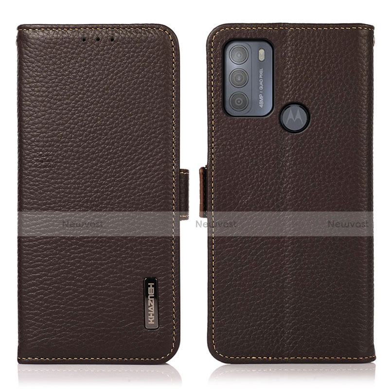 Leather Case Stands Flip Cover Holder B03H for Motorola Moto G50