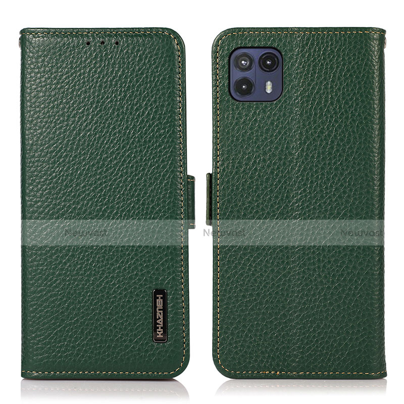 Leather Case Stands Flip Cover Holder B03H for Motorola Moto G50 5G Green