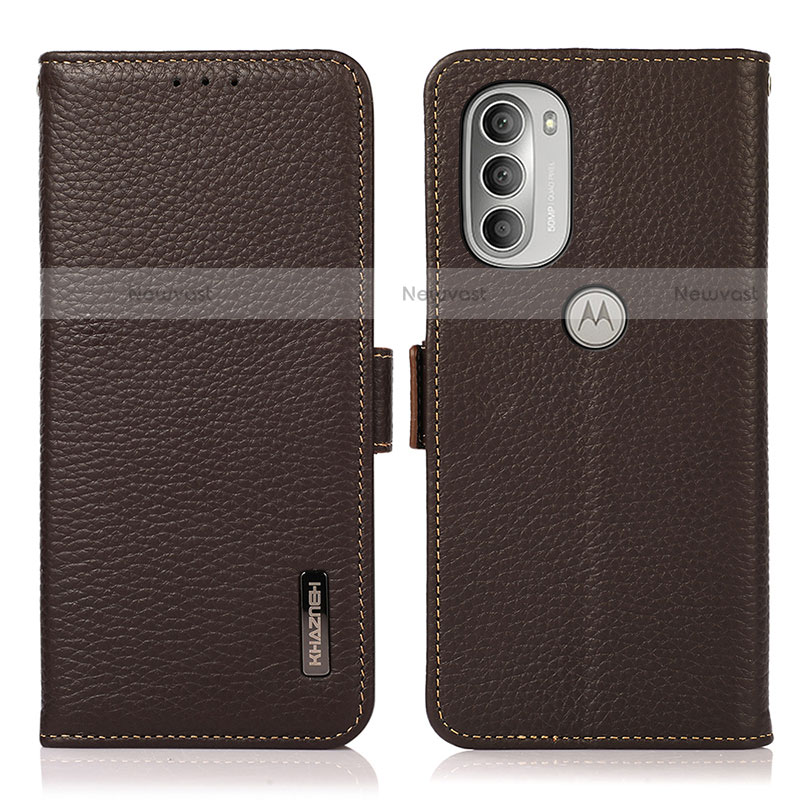 Leather Case Stands Flip Cover Holder B03H for Motorola Moto G51 5G