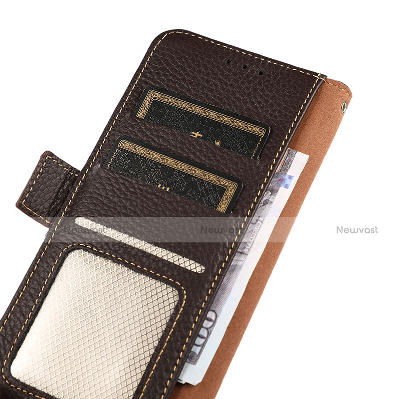 Leather Case Stands Flip Cover Holder B03H for Motorola Moto G60