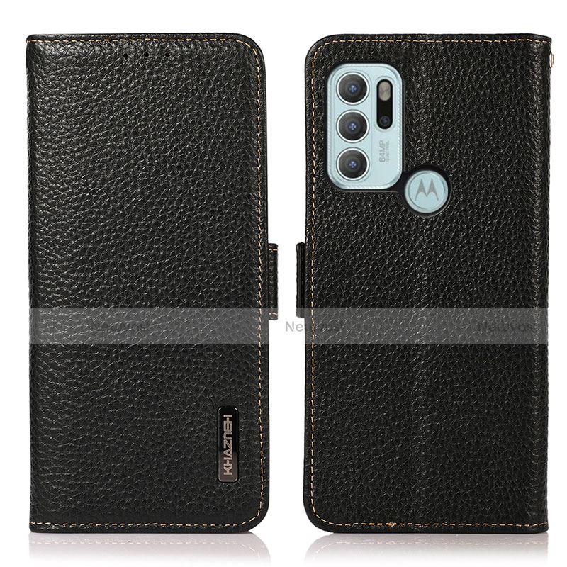 Leather Case Stands Flip Cover Holder B03H for Motorola Moto G60s