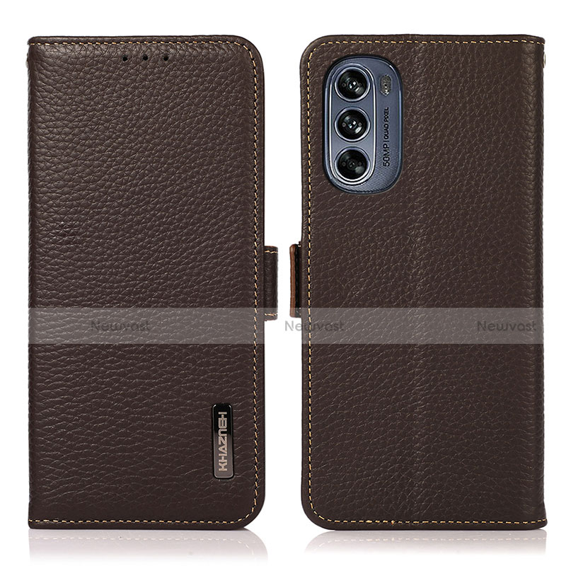 Leather Case Stands Flip Cover Holder B03H for Motorola Moto G62 5G