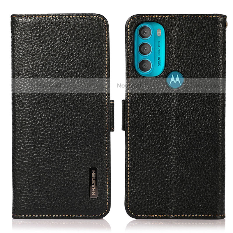 Leather Case Stands Flip Cover Holder B03H for Motorola Moto G71 5G