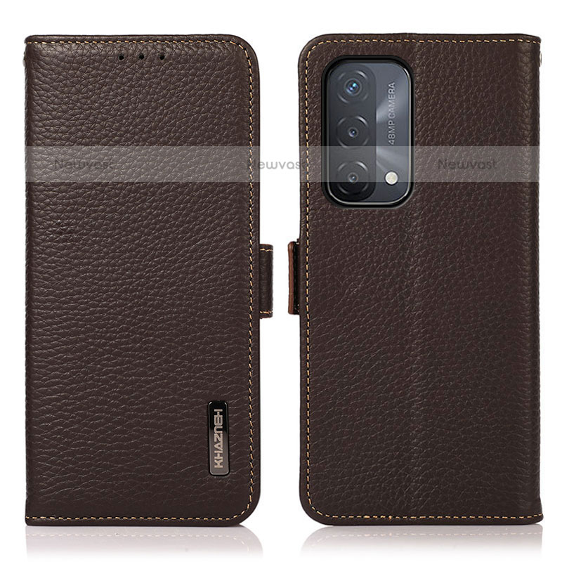 Leather Case Stands Flip Cover Holder B03H for OnePlus Nord N200 5G