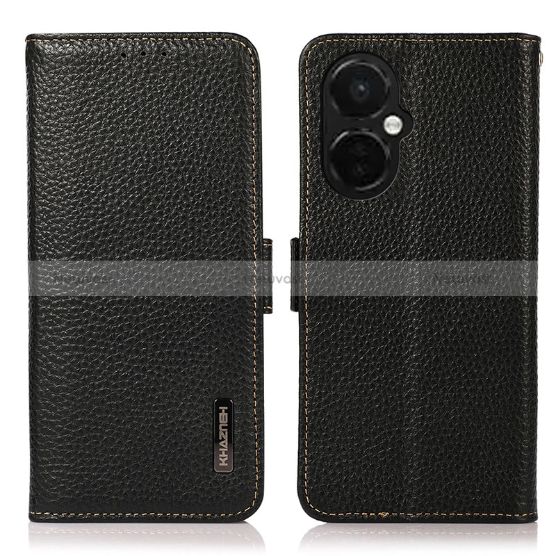 Leather Case Stands Flip Cover Holder B03H for OnePlus Nord N30 5G Black